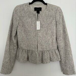 NEW Ann Taylor Tweed Peplum Blazer size 0